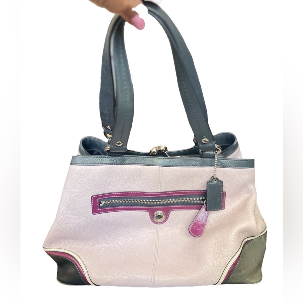 Authentic Coach Leather Pink, Navy, burgundy Satchel
